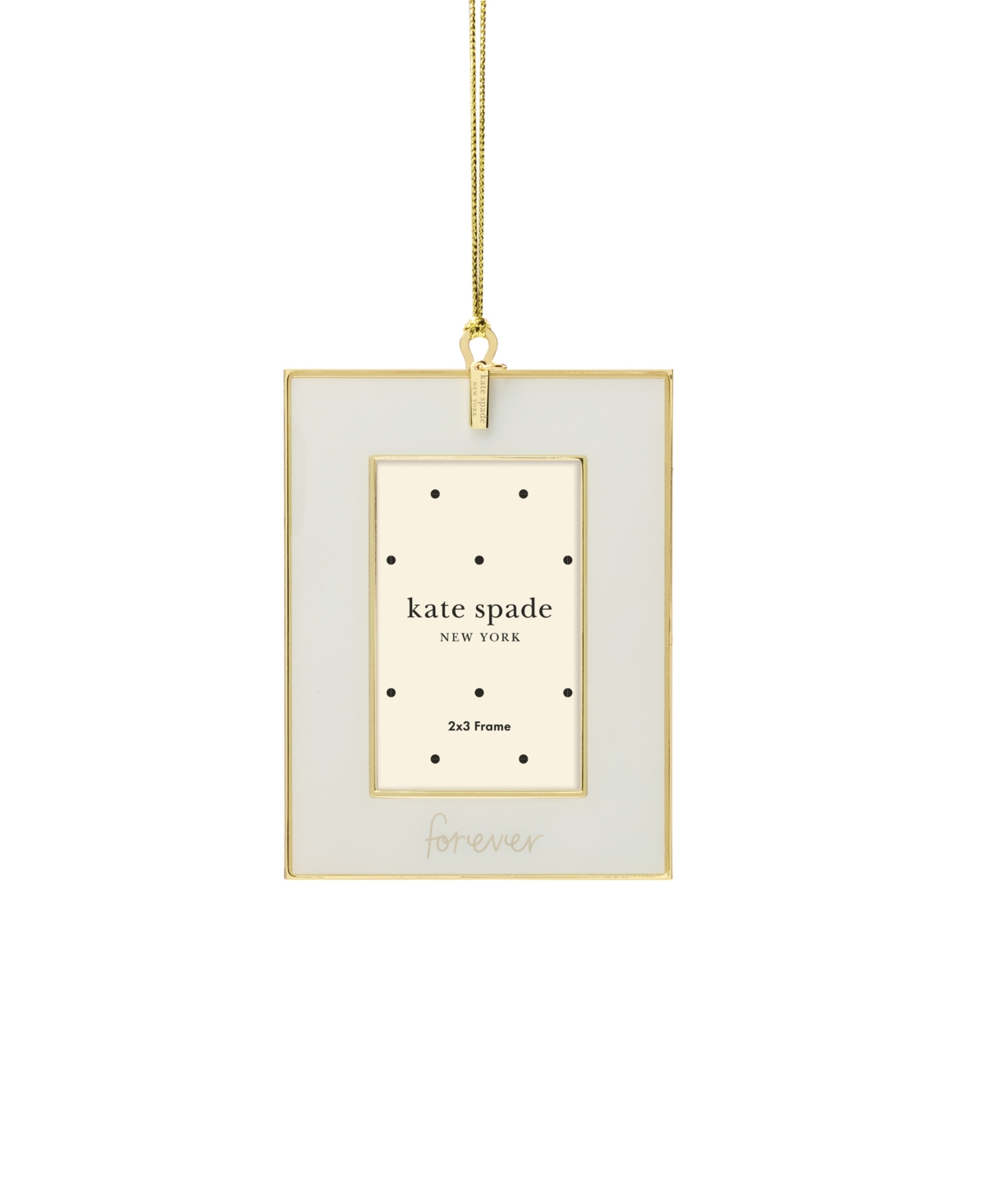 Kate Spade Be Jolly "forever" Mini Frame Ornament In White