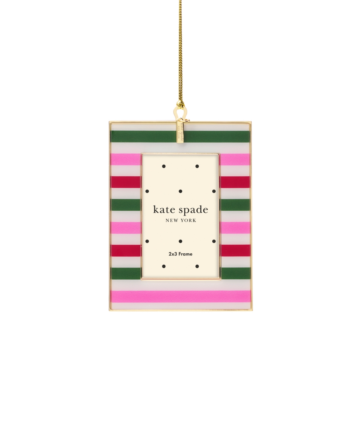 Kate Spade Be Jolly Mini Frame Ornament, Stripe In Multi
