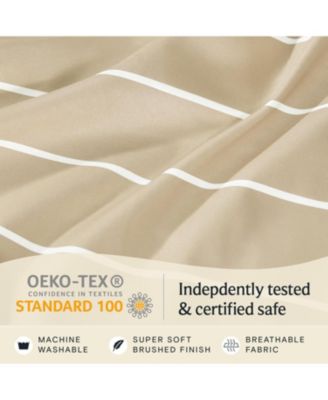 4-PC Striped Silky Soft Cooling Deep Pocket Sheet Set, Queen