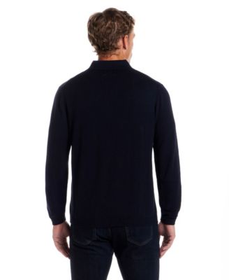 Men's Cotton Cashmere Long Sleeve Polo Sweater