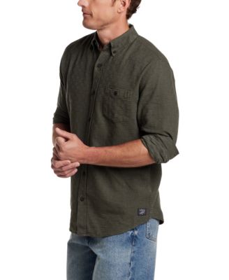 Men's Button Front Collared Textured Dobby Shirt