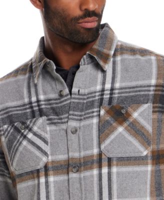 Men's Plaid Wool Blend Shirt Jacket