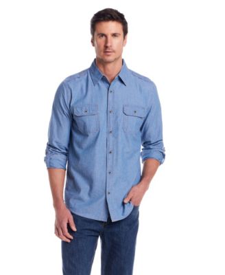 Men's Roll Up Sleeve Ripstop Denim Shirt