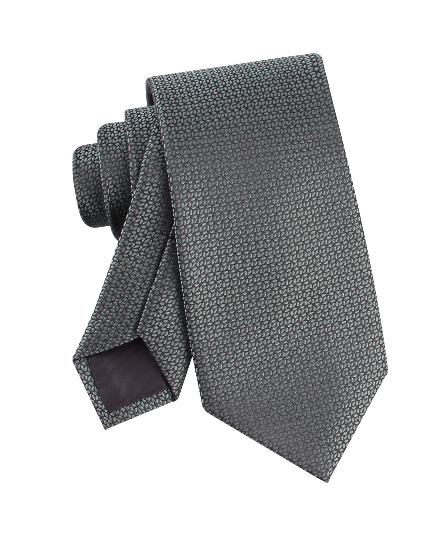 Мужской галстук Calvin Klein Lily Micro Geometric Tie, цвет: Серый — фото 3