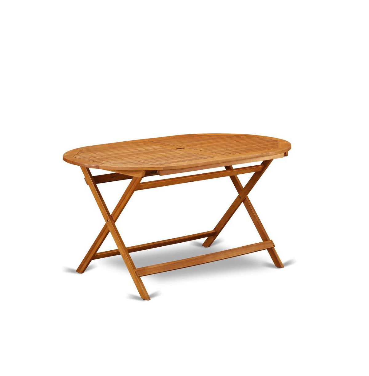 East West Furniture Wooden Patio Set Natural Oil