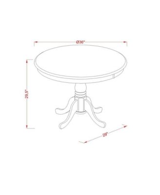 5-Piece Asian Hardwood Pedestal Table with Wooden Seat Chairs Dining Room Set
