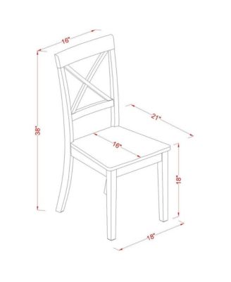5-Pc Set Drop Leaf Table & Wooden X-Back Dining Chairs