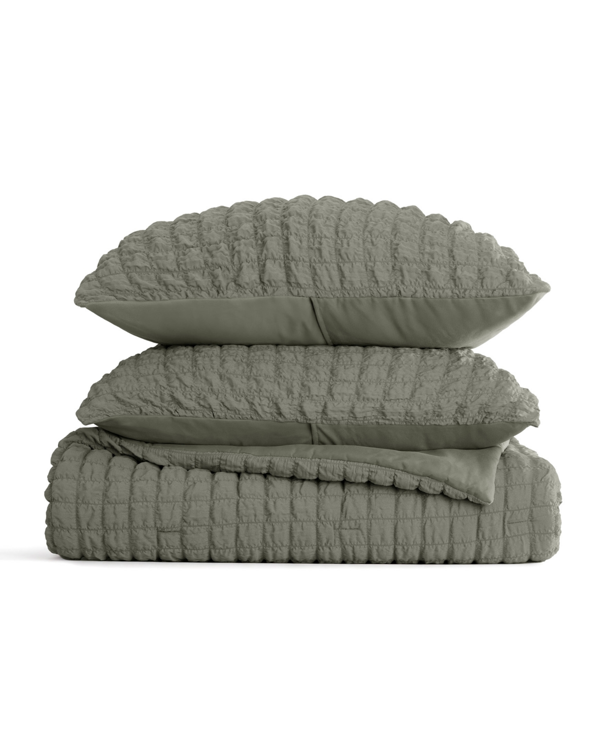 Ienjoy Home Textured Seersucker Box 3-pc. Comforter Set, King/ California King In Green