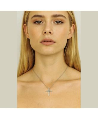 Timeless Grace CZ Cross Pendant Necklace