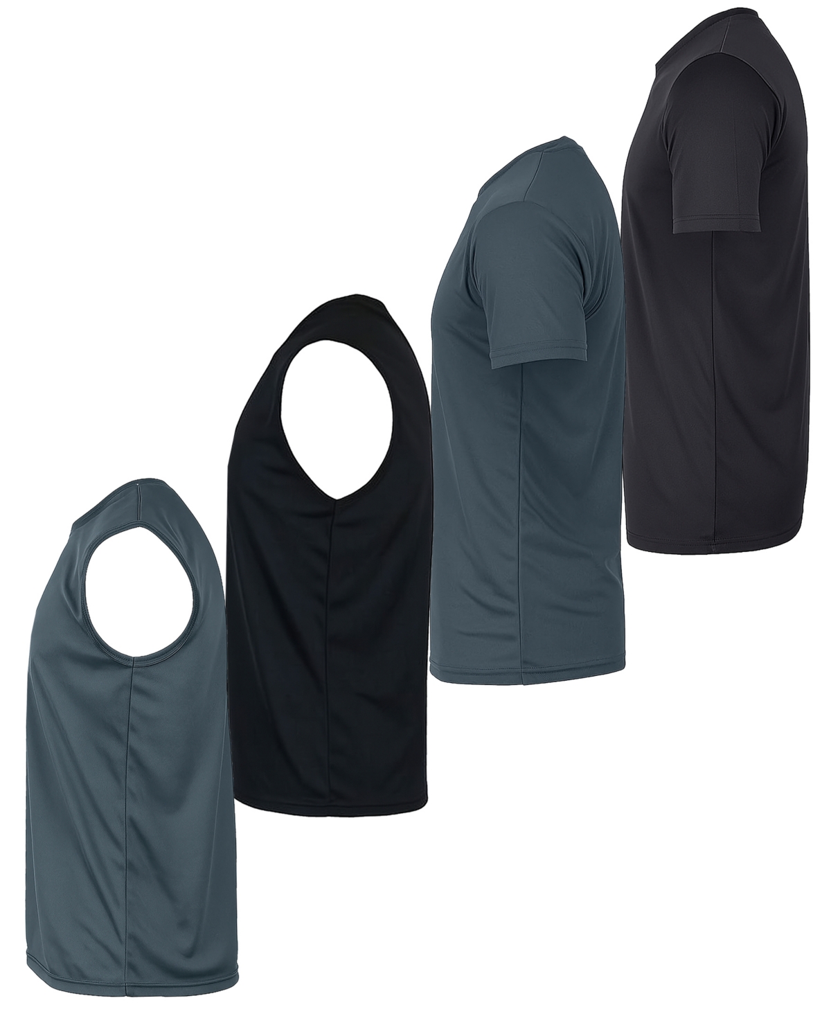 Galaxy By Harvic Men's 4-pack Crewneck Regular Fit T-shirt In Black