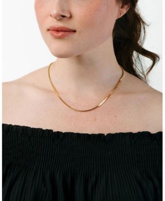 Women's Snake Chain Necklace in 14K Gold Plated Silver