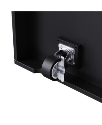 48'' Farmhouse-Style White Kitchen Island Cart with Foldable Countertop, Power Strip, 5 Side Racks, and Drawers