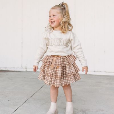 Little and Big Girls Howdy Patch Sweatshirt