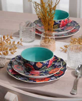 Chintz 12-Pc. Dinnerware Set, Service For 4