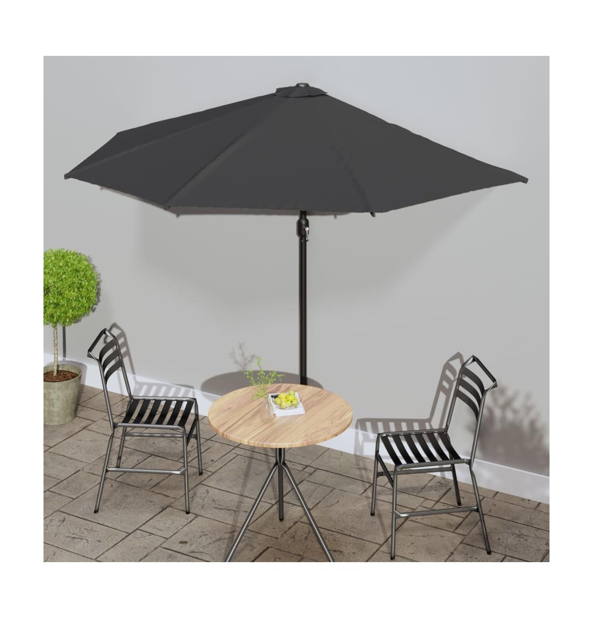 vidaXL Garden Parasol Anthracite Polyester Fabric 118.1 x 61.0 in