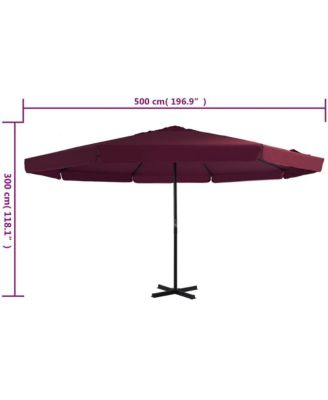 Garden Parasol Bordeaux Red Polyester, Aluminum Extra Large