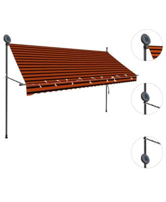 Retractable Awning Orange and Brown
