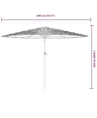 Garden Parasol Brown Polyester Large Foldable Garden Parasol
