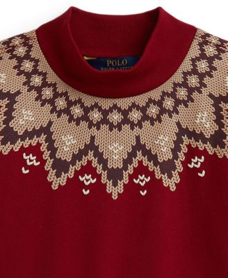 Girls' 2T-6X Long-Sleeve Fair Isle Boxy Sweatshirt