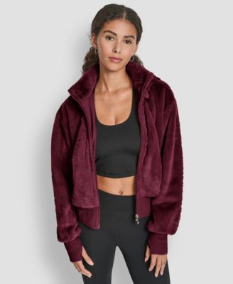Women's Faux-Fur Zip-Front Bomber Jacket
