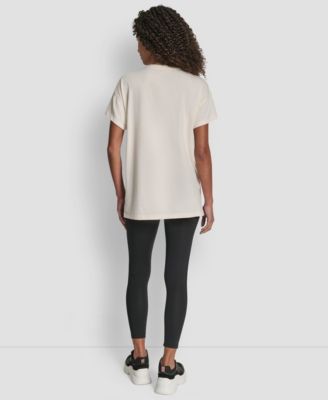 Women's Flocked Logo Drop Shoulder T-Shirt