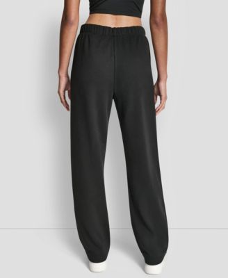 Women's Flocked Logo Boyfriend Open Leg Pants