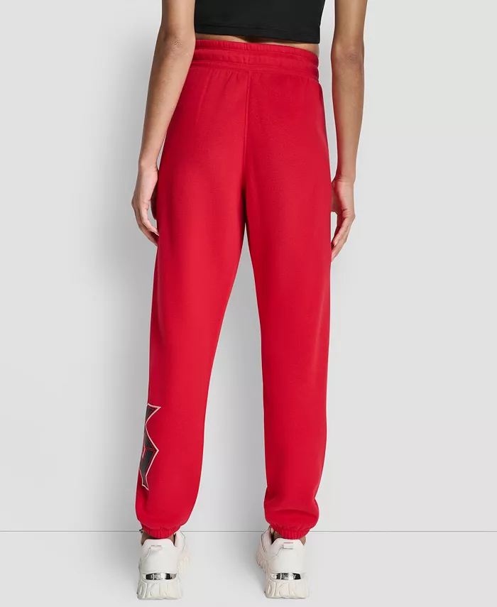 Women's Mixed Metal Stacked Glitter Logo Jogger - thumbnail 8