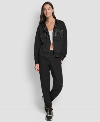 Women's Exploded Rhinestone Varsity Logo Full-Zip Hoodie