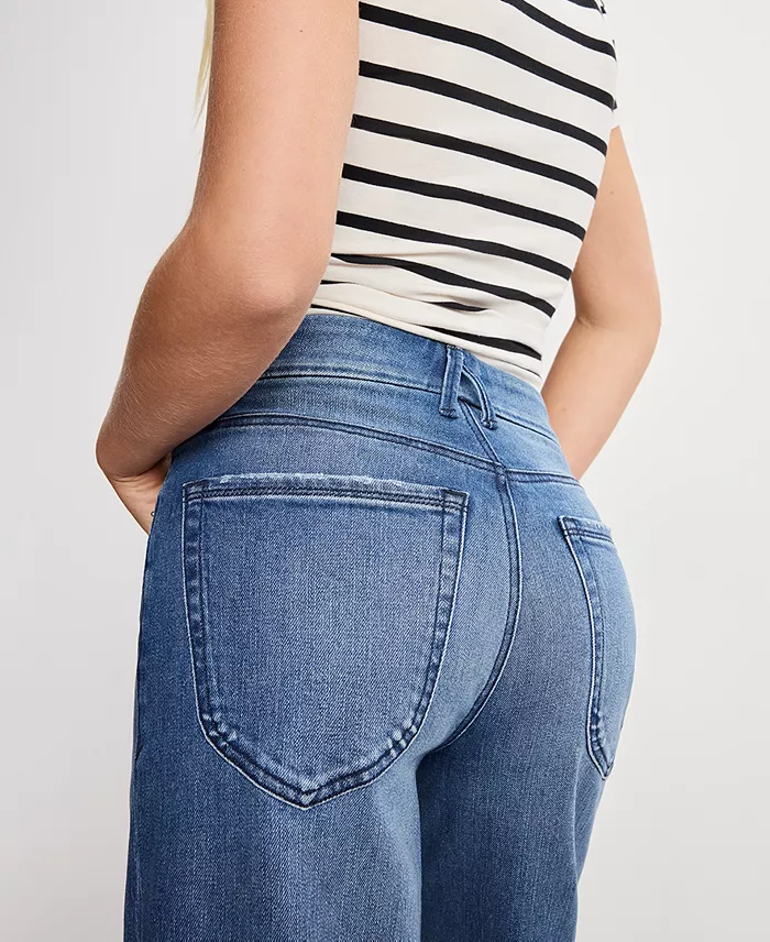 Women's Good Waist Palazzo Cropped Jeans, Regular & Plus Size - thumbnail 3