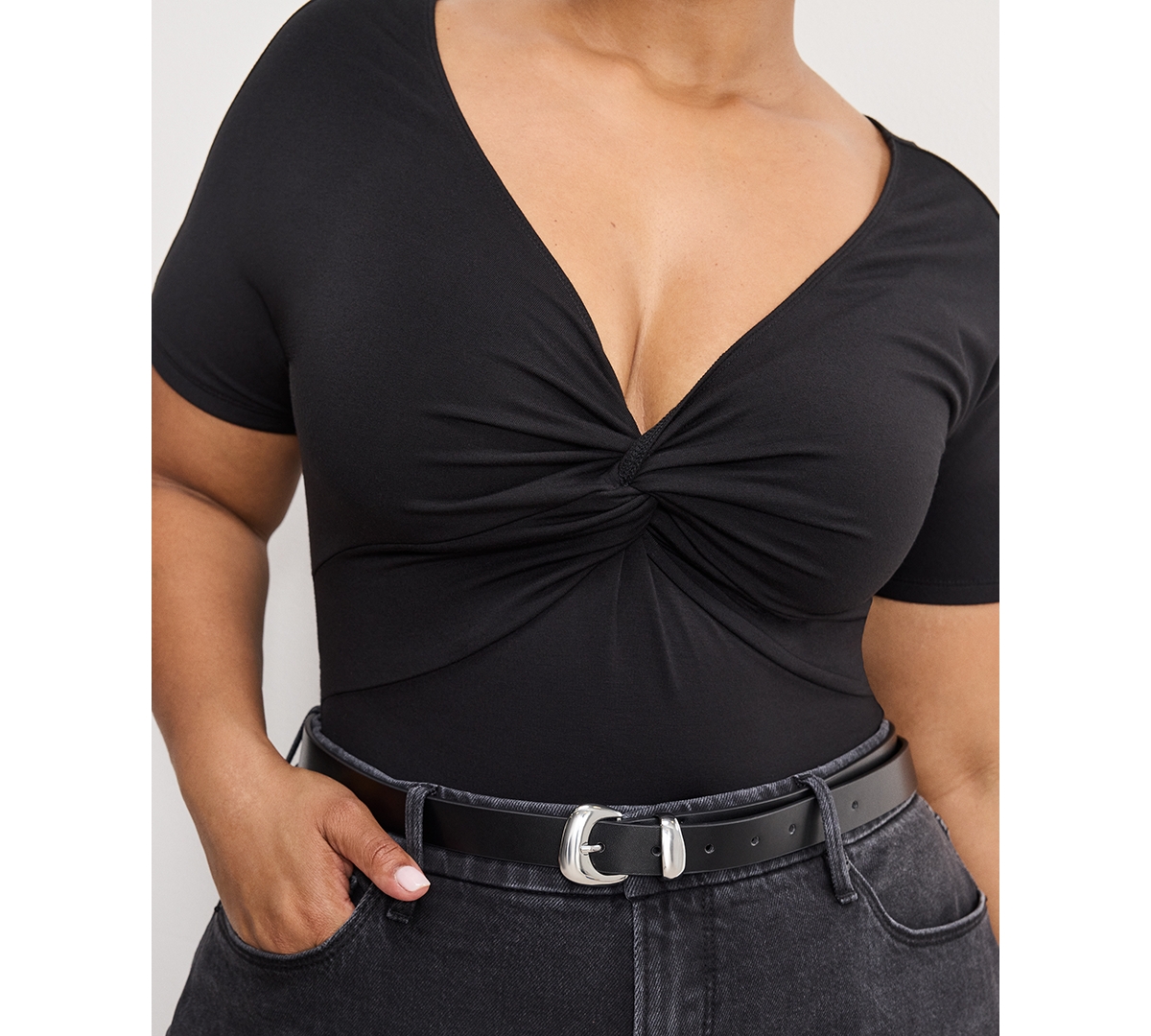 Good American Women's Skate Cropped Wide Leg Jeans In Black