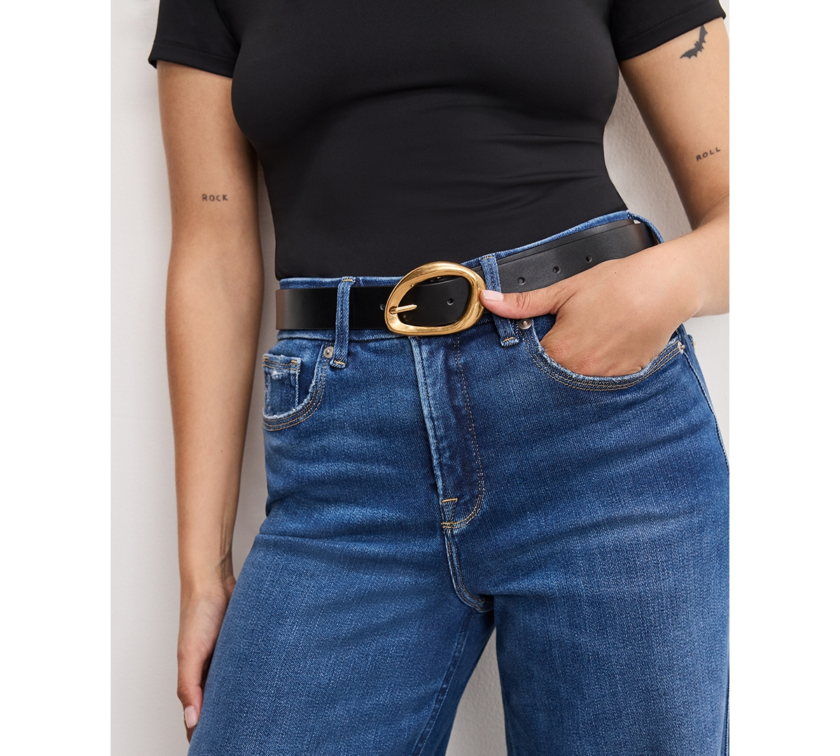 Good American Petite Skate Wide Leg Jeans