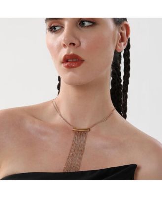 Women's The Hanging Chain Bar Lariat Necklace