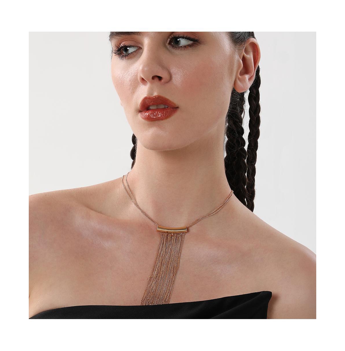 Sohi Women's The Hanging Chain Bar Lariat Necklace