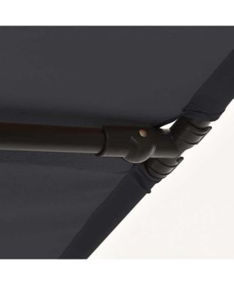 Garden Parasol Black Polyester, Aluminum 6.6 x 4.9 ft Rotatable