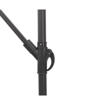 Garden Parasol Brown Polyester Large Collapsible Garden Parasol