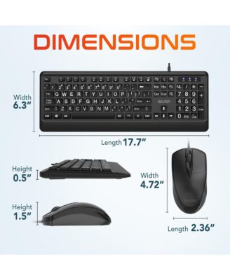 KB20 Big Button Computer Keyboard and Mouse Combo