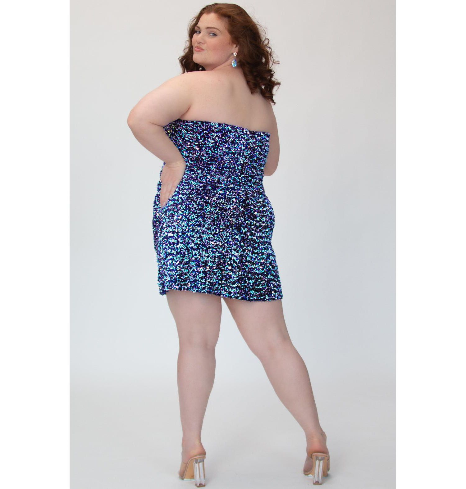 Women's Sequin Strapless Corset Mini Dress