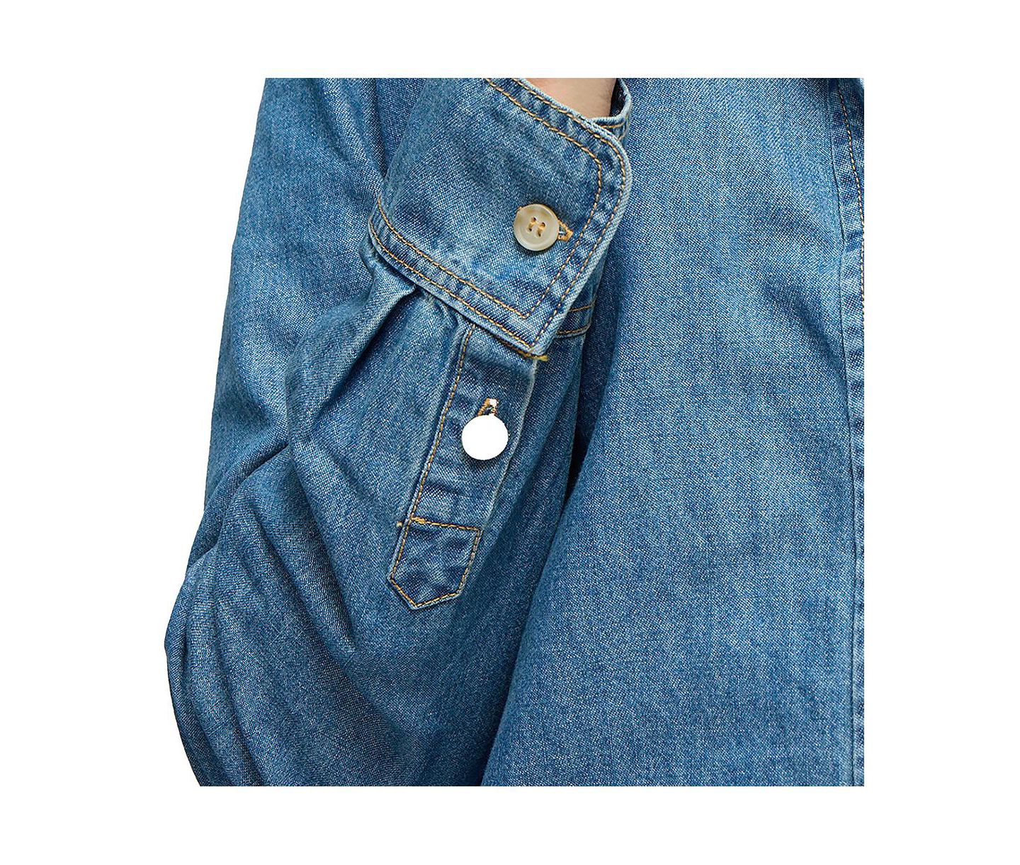 Женские рубашки Maternity Ingrid + Isabel Denim Button Down Shirt, цвет: Средняя варка — фото 5