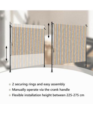 Outdoor Roller Blind Yellow and White, Anthracite