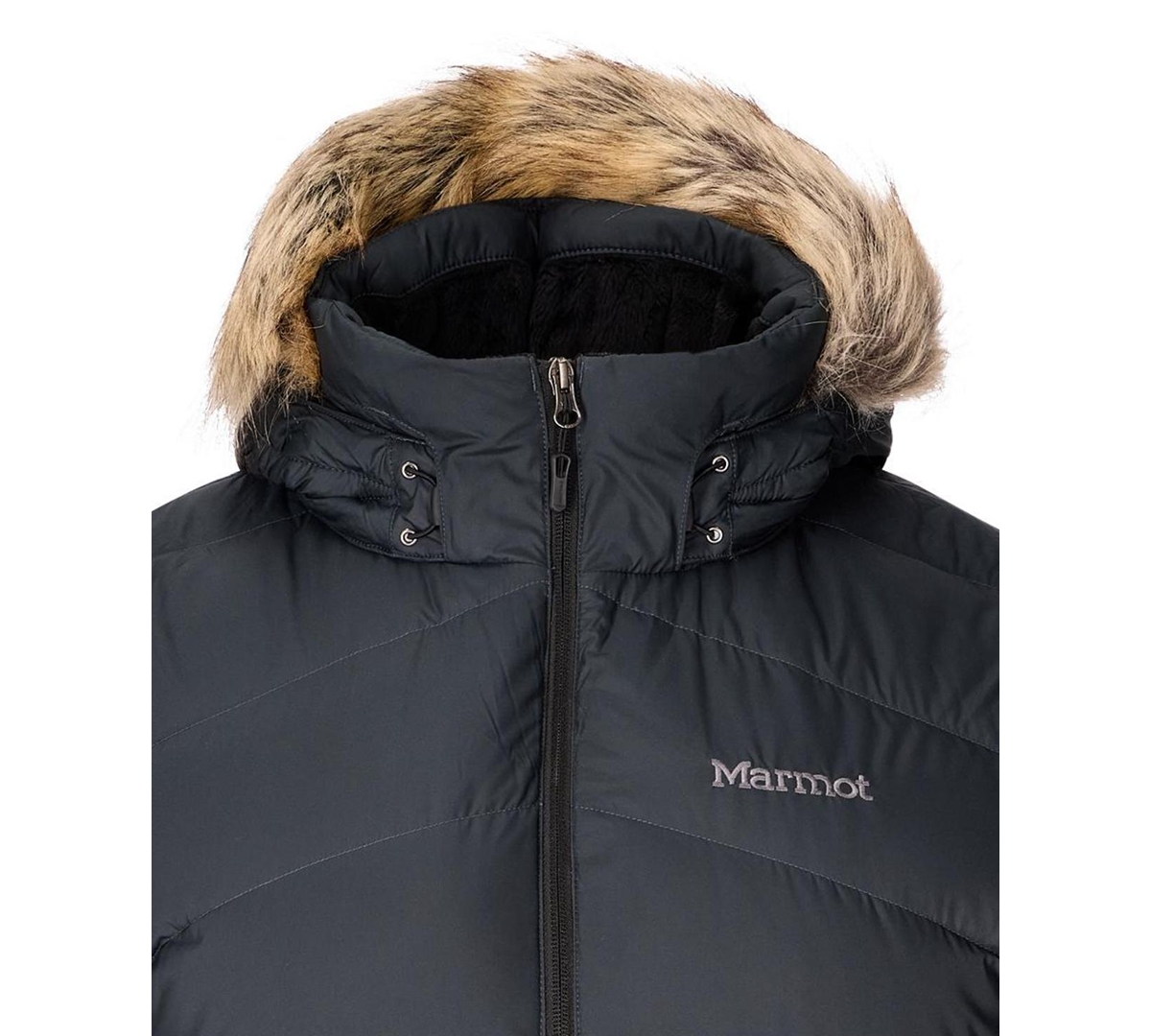 Marmot Women's Montreaux Long Winter Down Hooded Coat In Black