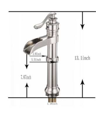 Polished Chrome Waterfall Vessel Bathroom Faucet with Pop-Up Drain Assembly