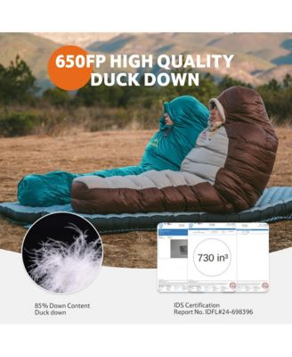 0 Degree Down Mummy Sleeping Bag for Adults,650FP Cold Weather Backpacking Sleeping Bag with RDS Down,29.3  Sleeping Bags for Camping