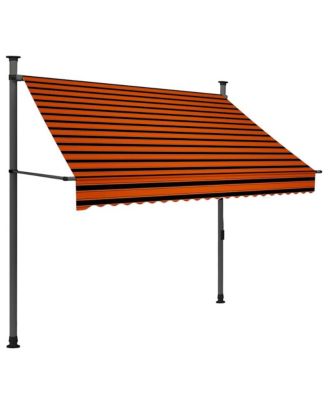 Retractable Awning Orange and Brown
