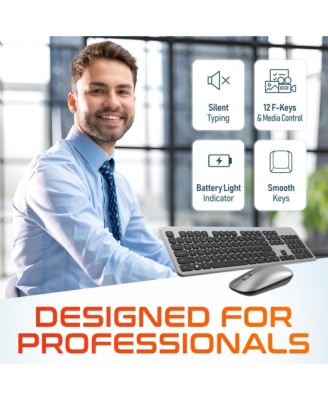 K100 Ergonomic Wireless Keyboard & Mouse Set (DKMK100-WB)