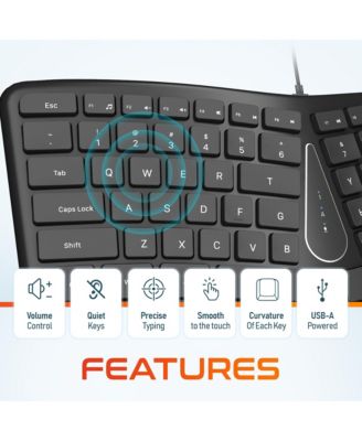 KB250 Ergonomic Keyboard with Wrist Rest Pad