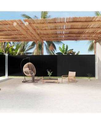 Side Awning Black Polyester with PU coating, steel, aluminum