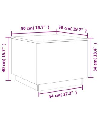 Coffee Table Black Engineered wood 19.7 in x 19.7 in x 15.7 in