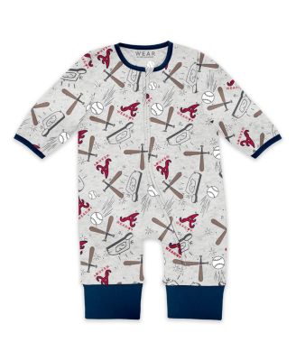Baby Boys and Girls Heather Gray Atlanta Braves Sleep and Play Full-Zip Sleeper Bib Set