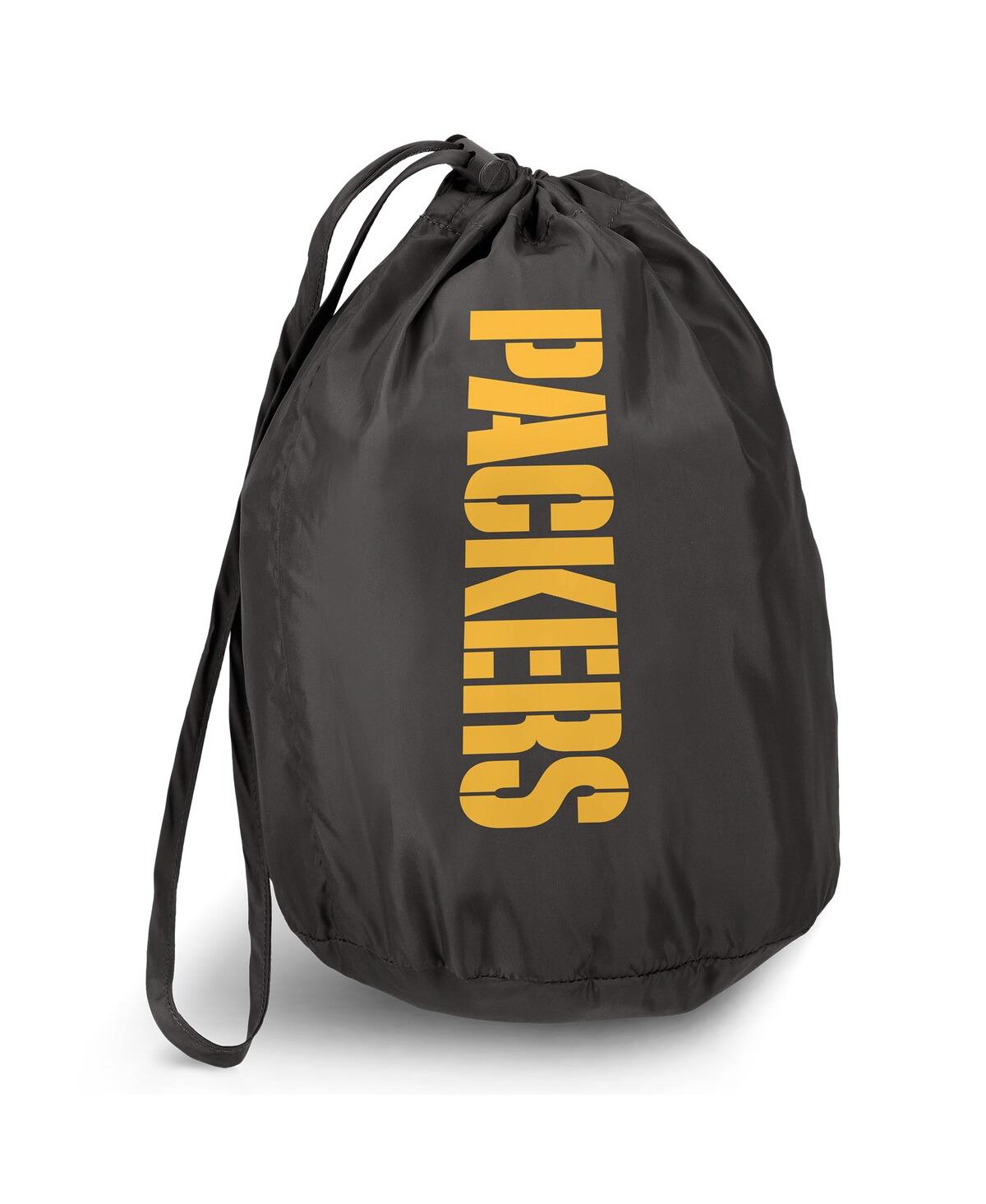 Fanatics Men's Black Green Bay Packers Packable Full-zip Vest With Travel Bag In Black