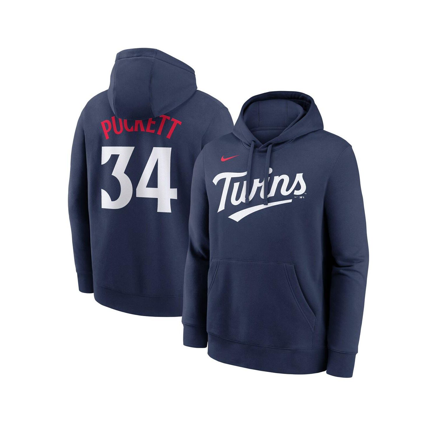Men's Kirby Puckett Navy Minnesota Twins Player Name & Number Club Pullover Hoodie